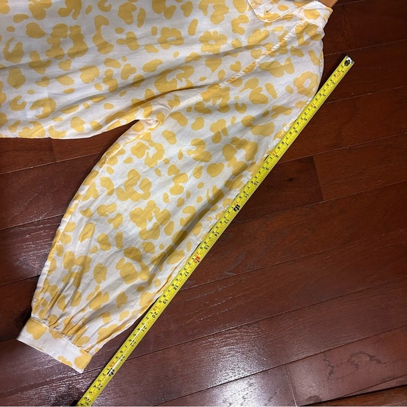 MOTHER THE SUNBURST COTTON LEOPARD FLORAL PRINT TOP. MADE IN USA. SZ S yellow - Picture 6 of 11